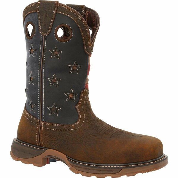 Durango Maverick XP Composite Toe Waterproof Western Work Boot, BARK BROWN VINTAGE FLAG, M, Size 11.5 DDB0366